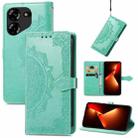 For Tecno Pova 5 4G Mandala Flower Embossed Leather Phone Case(Green) - 1