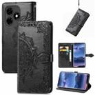 For Tecno Itel S23+ Mandala Flower Embossed Leather Phone Case(Black) - 1