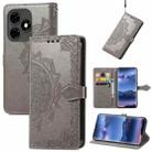 For Tecno Itel S23+ Mandala Flower Embossed Leather Phone Case(Gray) - 1