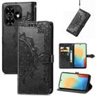 For Tecno Spark Go 2024 Mandala Flower Embossed Leather Phone Case(Black) - 1