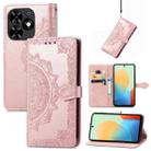 For Tecno Spark Go 2024 Mandala Flower Embossed Leather Phone Case(Rose Gold) - 1