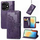 For Tecno Spark Go 2024 Mandala Flower Embossed Leather Phone Case(Purple) - 1
