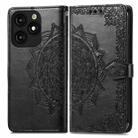 For Tecno Itel A70 Mandala Flower Embossed Leather Phone Case(Black) - 1