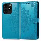 For Tecno Itel A70 Mandala Flower Embossed Leather Phone Case(Blue) - 1