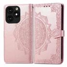 For Tecno Itel A70 Mandala Flower Embossed Leather Phone Case(Rose Gold) - 1