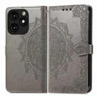 For Tecno Itel A70 Mandala Flower Embossed Leather Phone Case(Gray) - 1