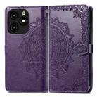 For Tecno Itel A70 Mandala Flower Embossed Leather Phone Case(Purple) - 1