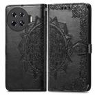 For Tecno Spark 20 Pro+ Mandala Flower Embossed Leather Phone Case(Black) - 1