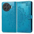 For Tecno Spark 20 Pro+ Mandala Flower Embossed Leather Phone Case(Blue) - 1