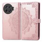 For Tecno Spark 20 Pro+ Mandala Flower Embossed Leather Phone Case(Rose Gold) - 1