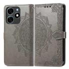 For Tecno Spark  20 4G Mandala Flower Embossed Leather Phone Case(Gray) - 1