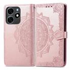 For Tecno Spark 20C Mandala Flower Embossed Leather Phone Case(Rose Gold) - 1