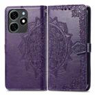 For Tecno Spark 20C Mandala Flower Embossed Leather Phone Case(Purple) - 1