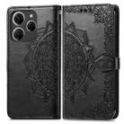 For Tecno Spark 20 Pro Mandala Flower Embossed Leather Phone Case(Black) - 1