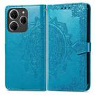 For Tecno Spark 20 Pro Mandala Flower Embossed Leather Phone Case(Blue) - 1