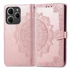 For Tecno Spark 20 Pro Mandala Flower Embossed Leather Phone Case(Rose Gold) - 1