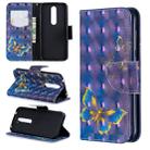 3D Colored Drawing Pattern Horizontal Flip Leather Case for Nokia 4.2, with Holder & Card Slots & Wallet(Purple Butterfly) - 1