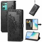 For Blackview C30 Mandala Flower Embossed Leather Phone Case(Black) - 1