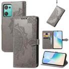 For Blackview C30 Mandala Flower Embossed Leather Phone Case(Gray) - 1