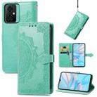 For Blackview C70 Mandala Flower Embossed Leather Phone Case(Green) - 1