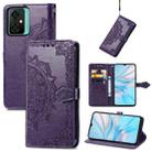 For Blackview C70 Mandala Flower Embossed Leather Phone Case(Purple) - 1
