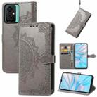 For Blackview C70 Mandala Flower Embossed Leather Phone Case(Gray) - 1