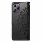 For Blackview A96 Mandala Flower Embossed Leather Phone Case(Black) - 3