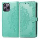 For Blackview A96 Mandala Flower Embossed Leather Phone Case(Green) - 1