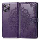 For Blackview A96 Mandala Flower Embossed Leather Phone Case(Purple) - 1