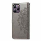 For Blackview A96 Mandala Flower Embossed Leather Phone Case(Gray) - 3