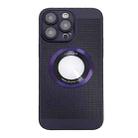 For iPhone 14 Pro Cooling MagSafe Magnifier Phone Case(Purple) - 1