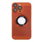 For iPhone 14 Pro Cooling MagSafe Magnifier Phone Case(Orange) - 1