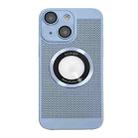 For iPhone 14 Plus Cooling MagSafe Magnifier Phone Case(Blue) - 1