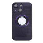 For iPhone 14 Plus Cooling MagSafe Magnifier Phone Case(Purple) - 1