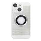 For iPhone 14 Plus Cooling MagSafe Magnifier Phone Case(White) - 1