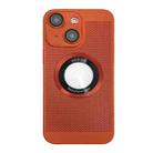 For iPhone 14 Plus Cooling MagSafe Magnifier Phone Case(Orange) - 1