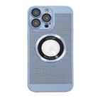 For iPhone 13 Pro Cooling MagSafe Magnifier Phone Case(Blue) - 1