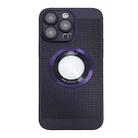 For iPhone 13 Pro Cooling MagSafe Magnifier Phone Case(Purple) - 1