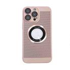 For iPhone 13 Pro Max Cooling MagSafe Magnifier Phone Case(Pink) - 1