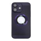 For iPhone 12 Cooling MagSafe Magnifier Phone Case(Purple) - 1
