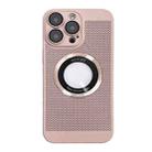 For iPhone 12 Pro Max Cooling MagSafe Magnifier Phone Case(Pink) - 1