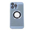 For iPhone 12 Pro Max Cooling MagSafe Magnifier Phone Case(Blue) - 1