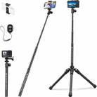 K&F Concept E224A3 DSLR Phone Tripod 67 inch Aluminum Mini Portable Video Camera Tripod(Black) - 1