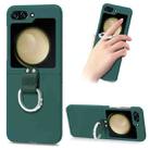 For Samsung Galaxy Z Flip5 5G Skin-feel Diamond Ring Shockproof Phone Case(Green) - 1