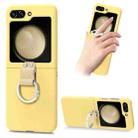 For Samsung Galaxy Z Flip5 5G Skin-feel Diamond Ring Shockproof Phone Case(Yellow) - 1