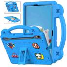 For Samsung Galaxy Tab S8 X700 Handle Kickstand Children EVA Shockproof Tablet Case(Sky Blue) - 1