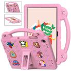 For Samsung Galaxy Tab A9+ X216B Handle Kickstand Children EVA Shockproof Tablet Case(Pink) - 1