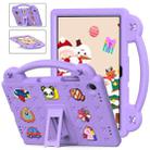 For Samsung Galaxy Tab A9+ X216B Handle Kickstand Children EVA Shockproof Tablet Case(Light Purple) - 1
