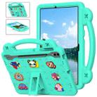 For Samsung Galaxy Tab S7+ / T970/T975/T976 Handle Kickstand Children EVA Shockproof Tablet Case(Mint Green) - 1