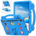 For Samsung Galaxy Tab S7+ / T970/T975/T976 Handle Kickstand Children EVA Shockproof Tablet Case(Sky Blue) - 1